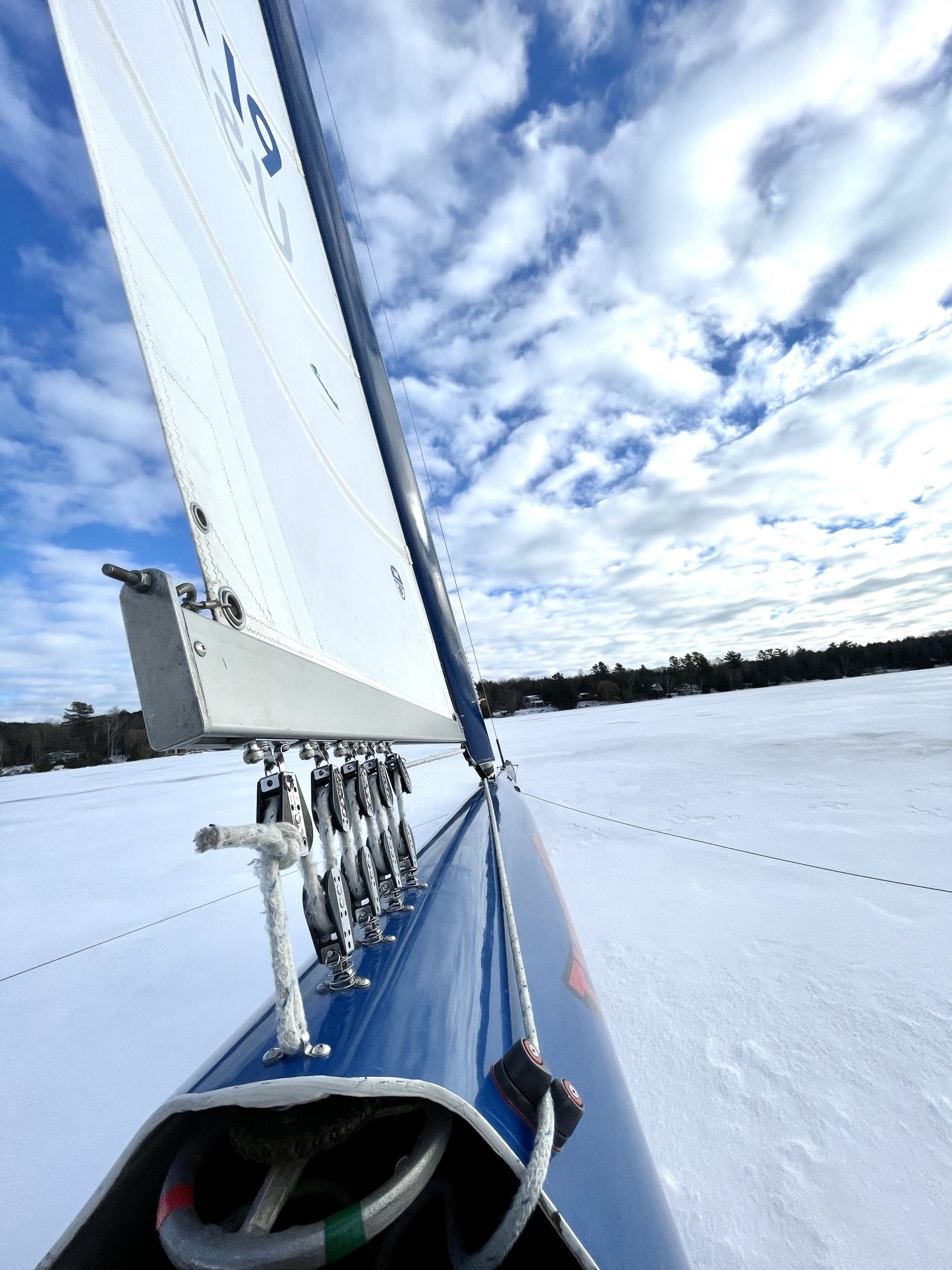 merges m80 iceboat iceboating and ice sailing on north and south lake Leelanau in the Leelanau peninsula of Michigan